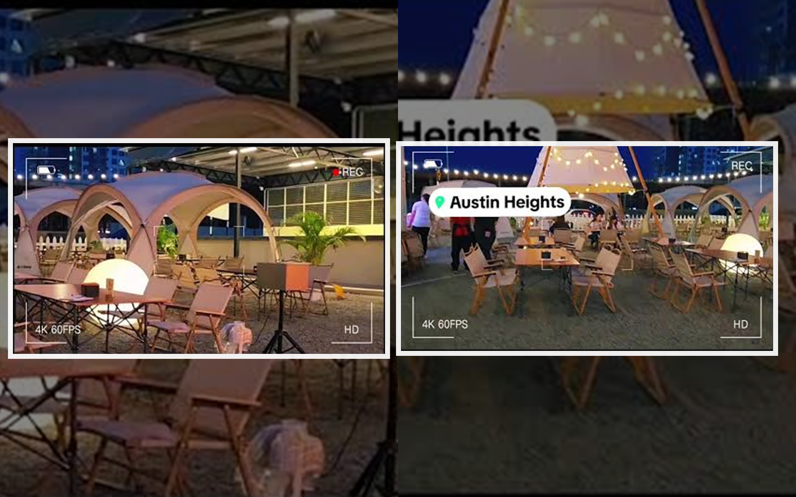 Austin Heights evening outdoor cafe seating area for Mount Austin food trip planning